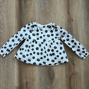 French Connection Girls Polka Dot Cotton Long Sleeve Top Size 3T